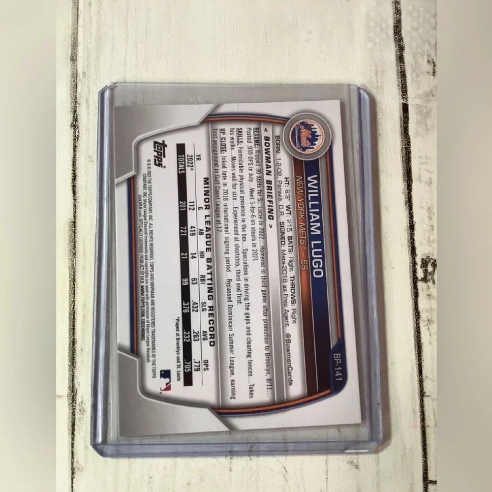 2023 Bowman 1st Edition William Lugo BPPF-141 1st | New York Mets